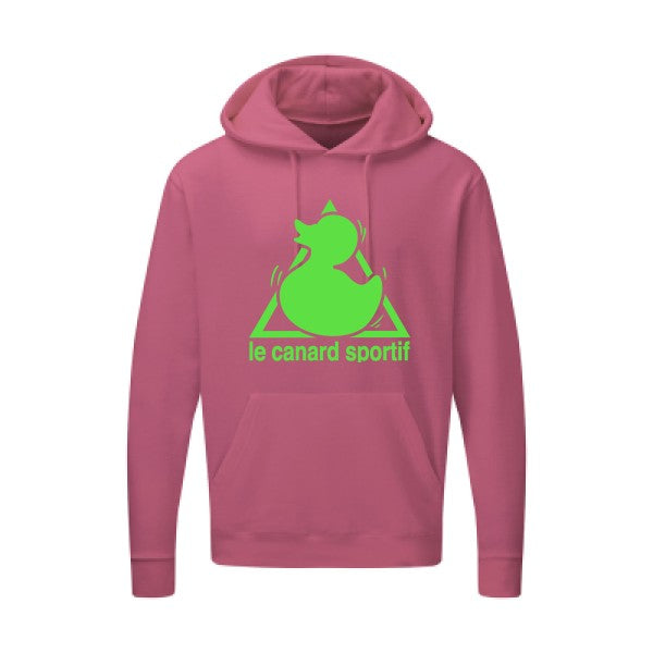 Canard Sportif Vert fluo |Sweat capuche imprimé homme