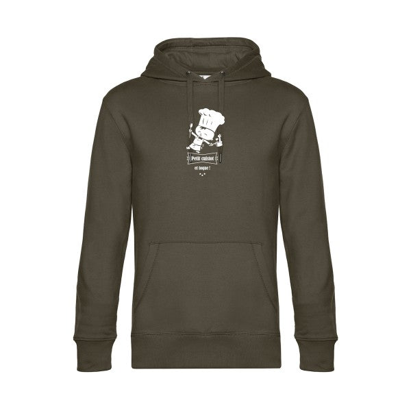 petit-cuistot sweat shirt original Khaki flex Blanc impression Face