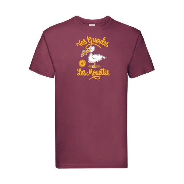 Vos gueules les mouettes Fruit of the loom 205 g/m² T-shirt/ bordeaux