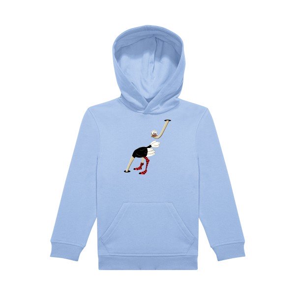 sweat capuche enfant Bleu Ciel Autruche