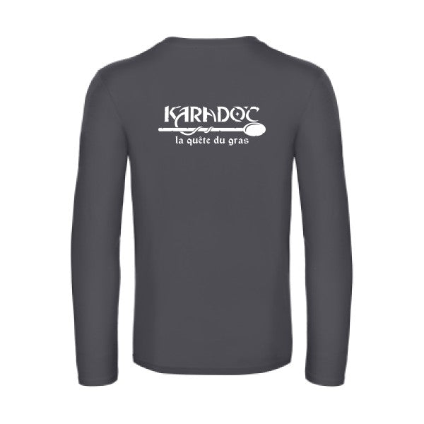 karadoc - t shirt- manches- longues- original- humour- Dark Grey impression Dos