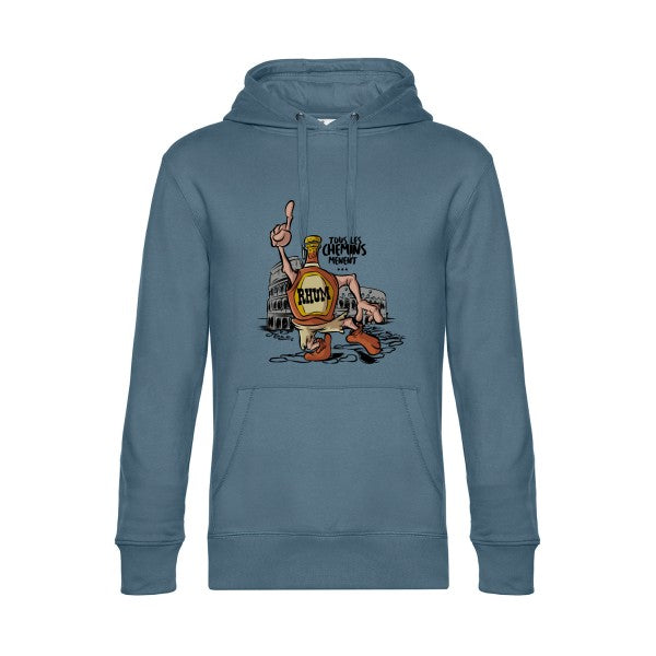 tous-les-chemins.- Sweat à capuche original nordic blue - RueDuTeeshirt