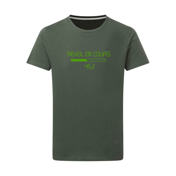 réveil en cours... loading... vert pomme -Flex vert pomme sur T-shirt SG  Thyme  2XL