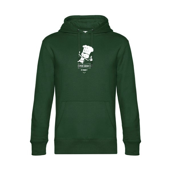 petit-cuistot sweat shirt original Bottle Green flex Blanc impression Face