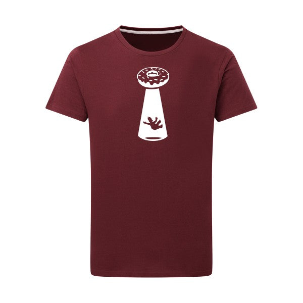 Donut Ovni Blanc -Flex Blanc sur T-shirt SG  Burgundy  2XL