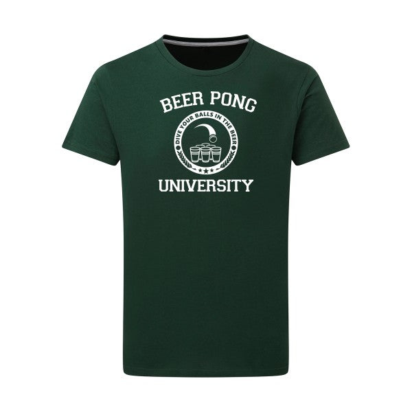 Beer Pong Blanc -Flex Blanc sur T-shirt SG  Bottle Green  2XL