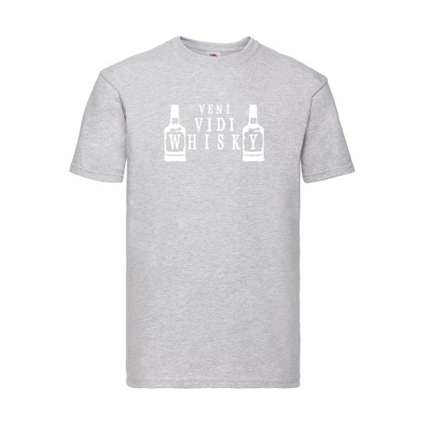 T-shirt|VENI VIDI WHISKY |flex Blanc| Fruit of the loom 205 g 