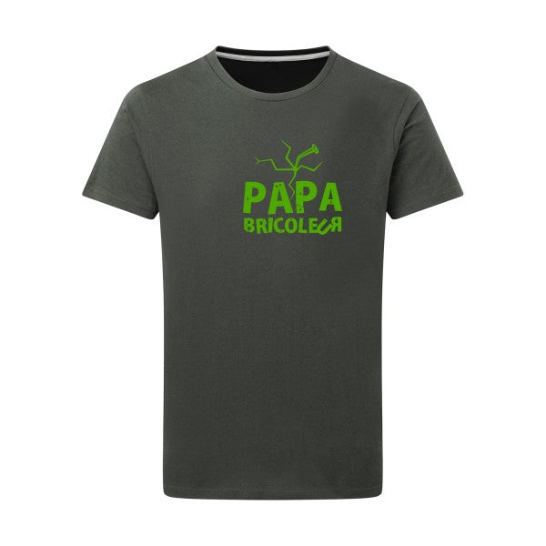 Papa bricoleur - Flex Vert pomme Tshirt original Charcoal  5XL