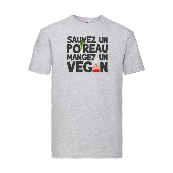 vegan/poireau Fruit of the loom 205 g/m² T-shirt/ heather grey