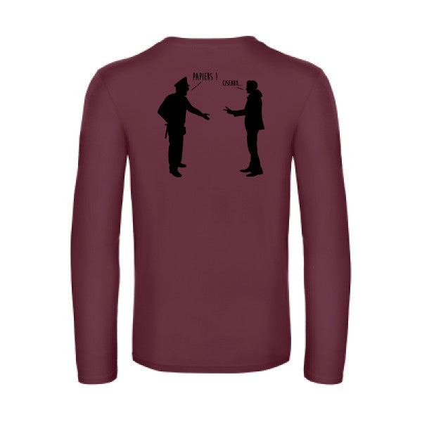 chifoumi - t shirt- manches- longues- original- humour- Burgundy impression Dos