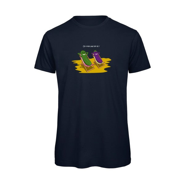 T-shirt humour original On N Est Pas Bio La T Shirt couleur Navy