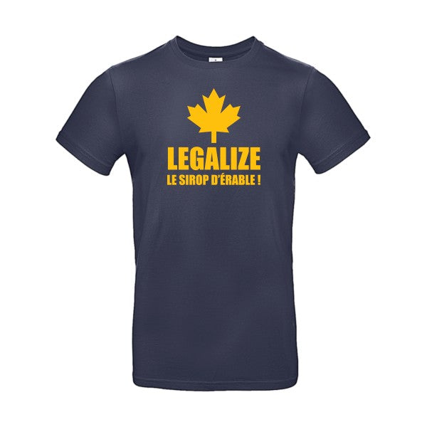 Legalize le sirop d'érableFlex jaune or- T-shirt E190|Navy Blue||2XL