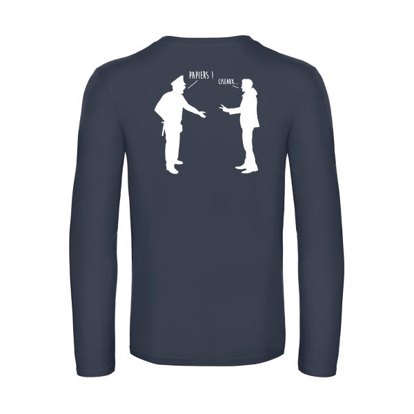 chifoumi - t shirt- manches- longues- original- humour- Navy impression Dos
