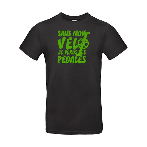 Sans mon vélo, je perds les pédales ! flex Vert pomme B&C - E190 T-shirt|Black||5XL