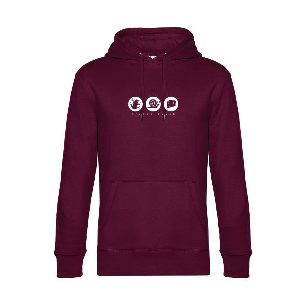 French-touch sweat shirt original Burgundy flex Blanc impression Face