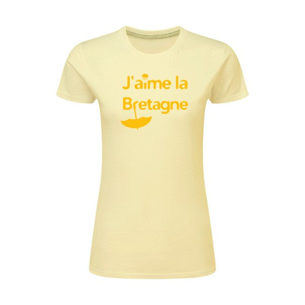 J'aime la Bretagne |jaune Or |T shirt original femme|SG