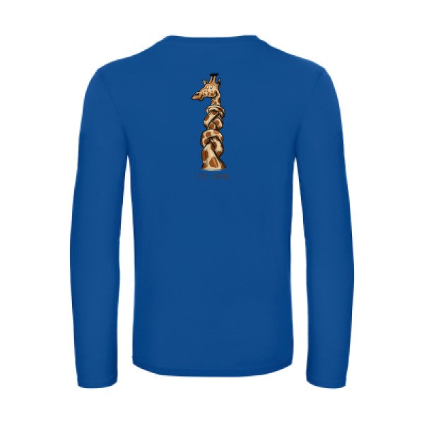 1-tete-2-noeuds-t-shirt-manches-longues-original-humour -Royal Blue