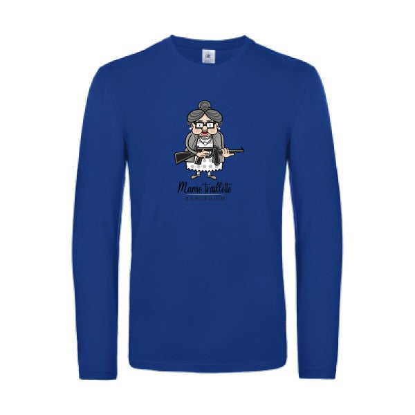 mamie-traillette-t-shirt-manches-longues-original-humour -Royal Blue