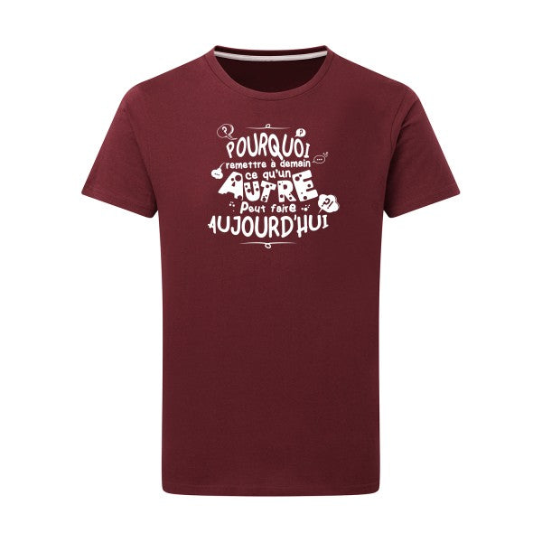 L'art de déléguer Blanc -Flex Blanc sur T-shirt SG  Burgundy  2XL