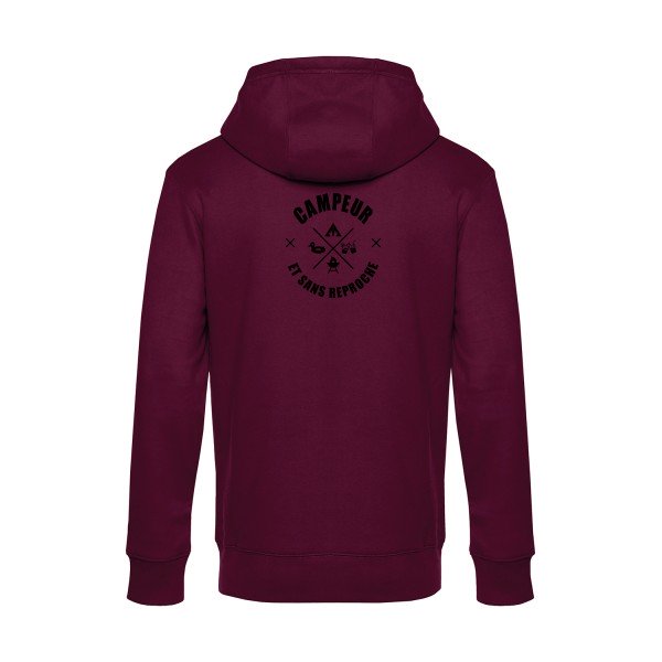 CAMPEUR... sweat shirt original Burgundy flex Noir impression Dos