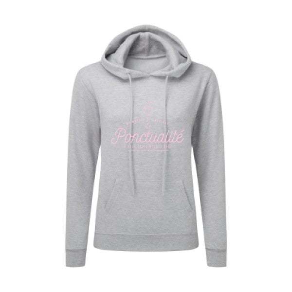 La Ponctualité Rose |Sweat original à capuche Femme