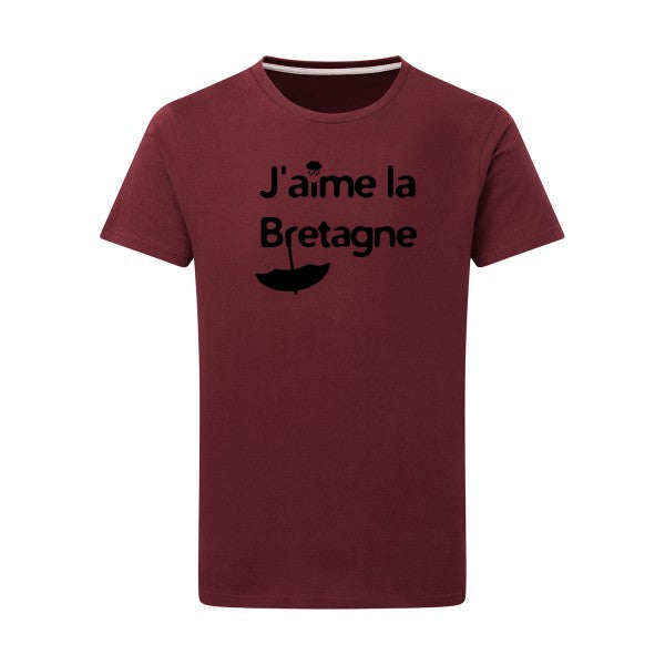 J'aime la Bretagne - Flex noir Tshirt original Burgundy  2XL