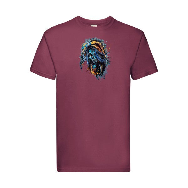 Femme calavera Fruit of the loom 205 g/m² T-shirt/ bordeaux