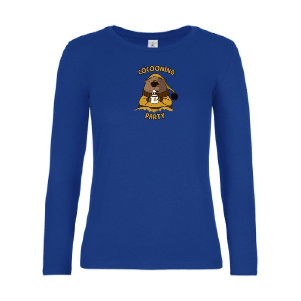 t-shirt lsl femme Cocooning-  Royal Blue flex 