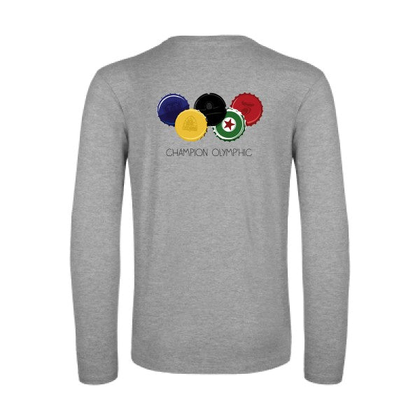 champion-olymp-hic-t-shirt-manches-longues-original-humour -Sport Grey
