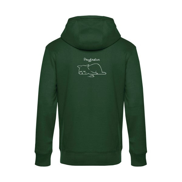 Procatination sweat shirt original Bottle Green flex Blanc impression Dos