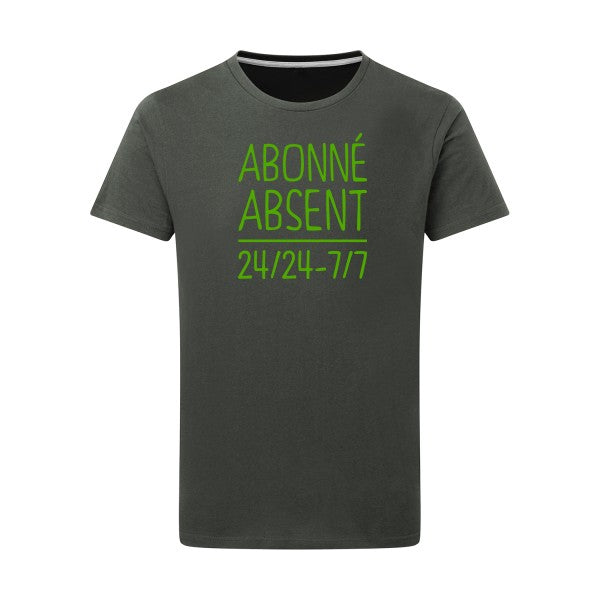 Abonné absent vert pomme -Flex vert pomme sur T-shirt SG  Charcoal  5XL