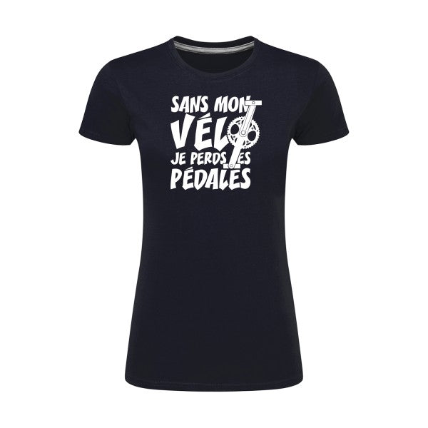 Sans mon vélo, je perds les pédales ! | Blanc |T shirt original femme|SG