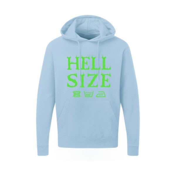 HELL SIZE |Sweat capuche imprimé|Vert fluo