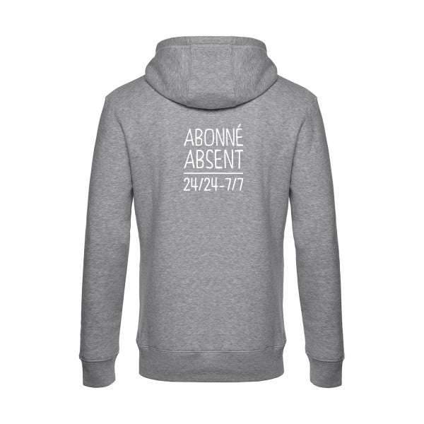 Abonne-absent sweat shirt original Heather Grey flex Blanc impression Dos