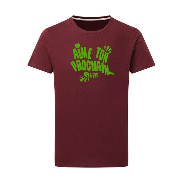 Aime ton prochain ! vert pomme -Flex vert pomme sur T-shirt SG  Burgundy  2XL