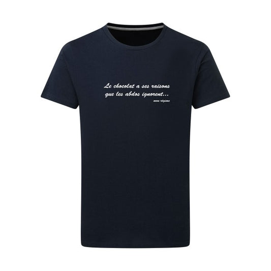 Le chocolat a ses raisons Blanc -Flex Blanc sur T-shirt SG  Navy  5XL