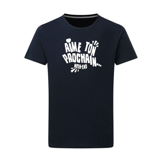 Aime ton prochain ! Blanc -Flex Blanc sur T-shirt SG  Navy  5XL