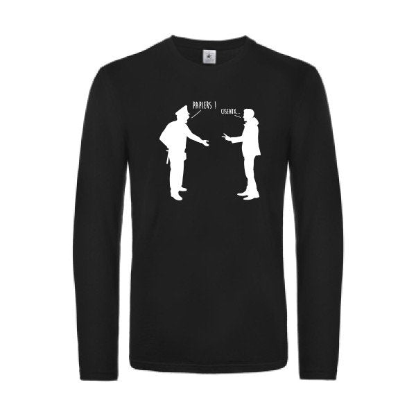 chifoumi - t shirt- manches- longues- original- humour- Black impression Face