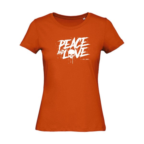 T shirt humour bio femme   femme bio|Peace or no peace Blanc 