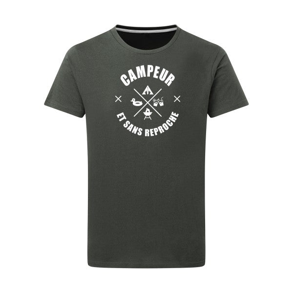 CAMPEUR... Blanc -Flex Blanc sur T-shirt SG  Charcoal  5XL