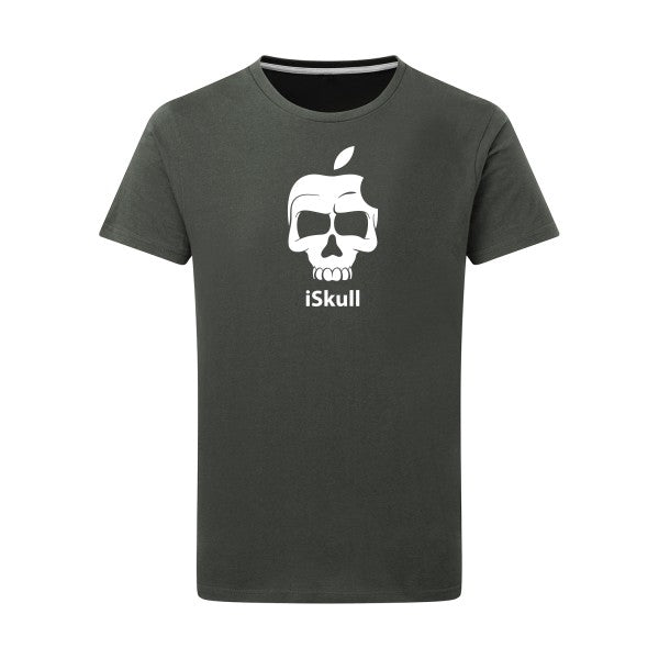 iSkull Blanc -Flex Blanc sur T-shirt SG  Charcoal  5XL