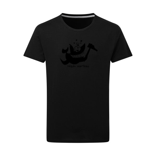 Requin marteau noir -Flex noir sur T-shirt SG  Dark Black  4XL