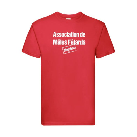 T-shirt|Association de Mâles Fêtards |flex Blanc| Fruit of the loom 205 g 