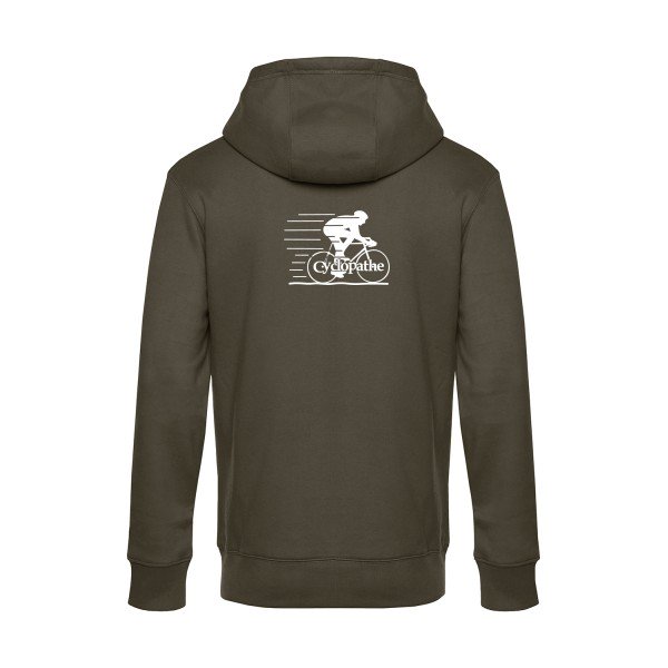 CYCLOPATHE sweat shirt original Khaki flex Blanc impression Dos