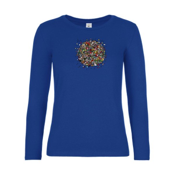 t-shirt lsl femme Planete-Pop-Culture-  Royal Blue flex 