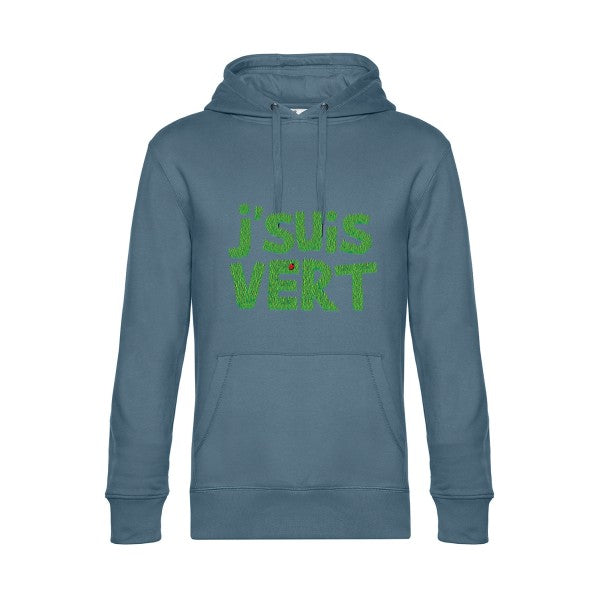 J-suis-vert- Sweat à capuche original nordic blue - RueDuTeeshirt