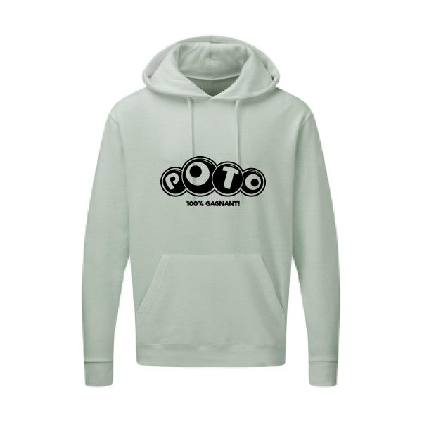 Poto Noir |Sweat capuche imprimé homme