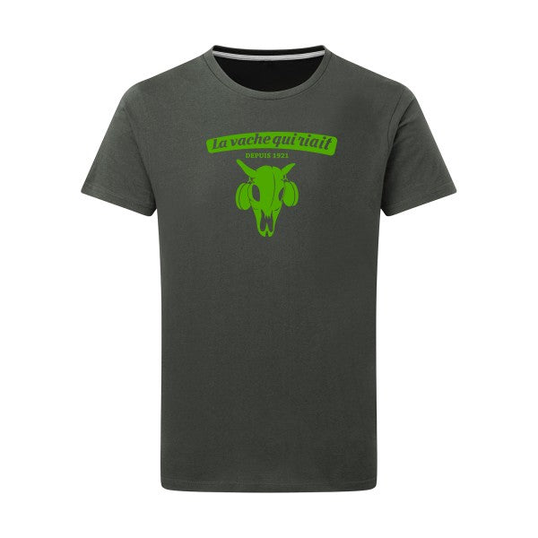 vache qui riait vert pomme -Flex vert pomme sur T-shirt SG  Charcoal  5XL