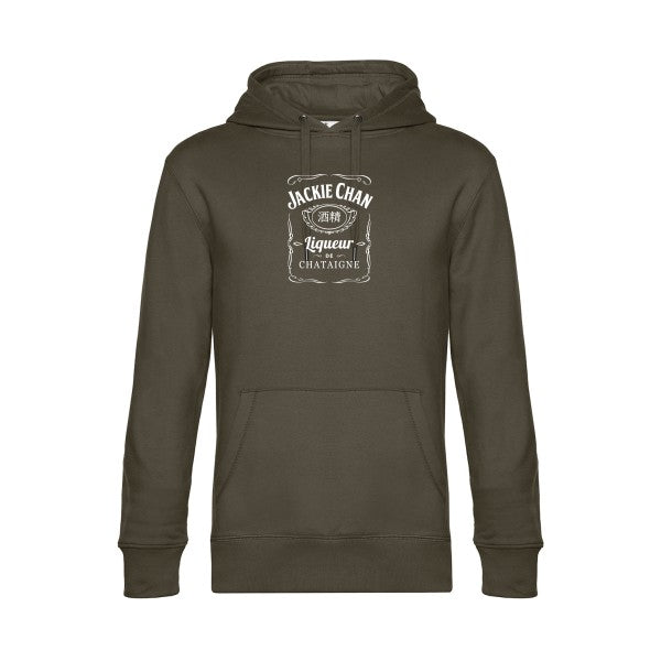 Jackie-Chan sweat shirt original Khaki flex Blanc impression Face