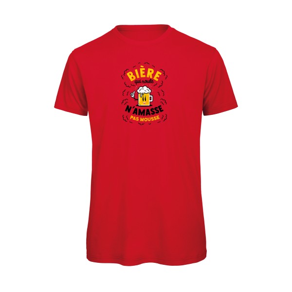 T-shirt humour original Biere Qui Roule T Shirt couleur Red